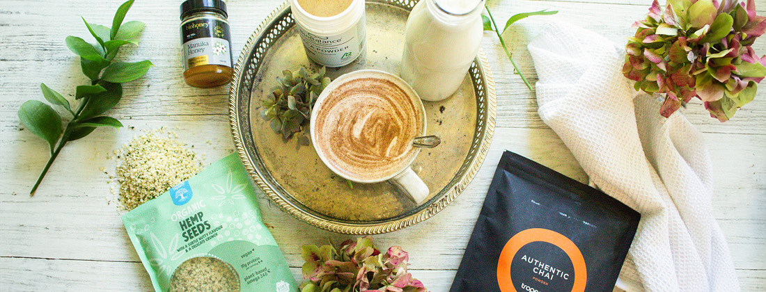 make a delicious maca chai and homemade hemp mylk with products from healthpost