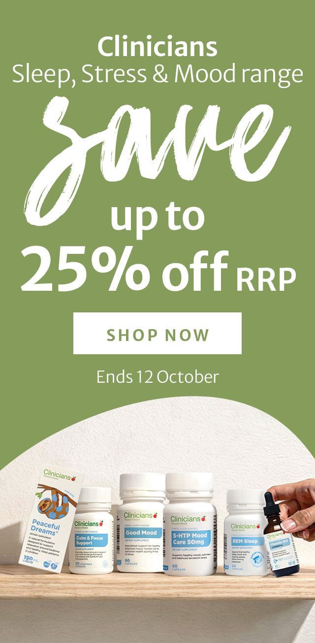 260928 Clinicians Save up to 25% off RRP on Sleep, Stress & Mood range