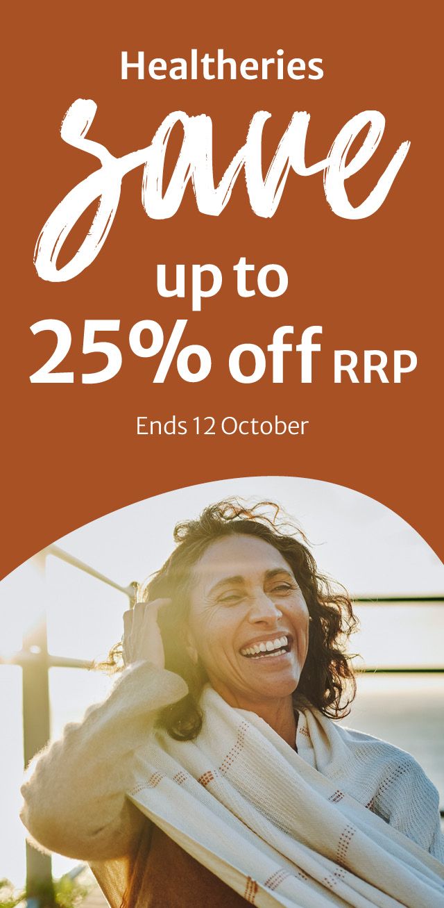 260928 Healtheries Save up to 25% off RRP