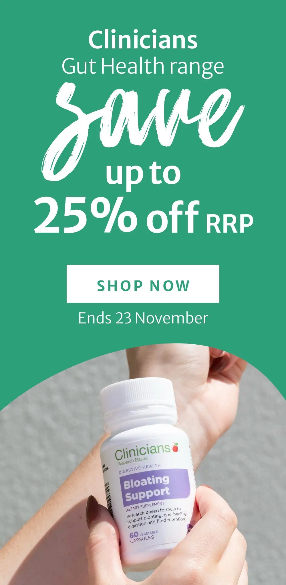 261026 Clinicians Save up to 25% off RRP on Gut Health range