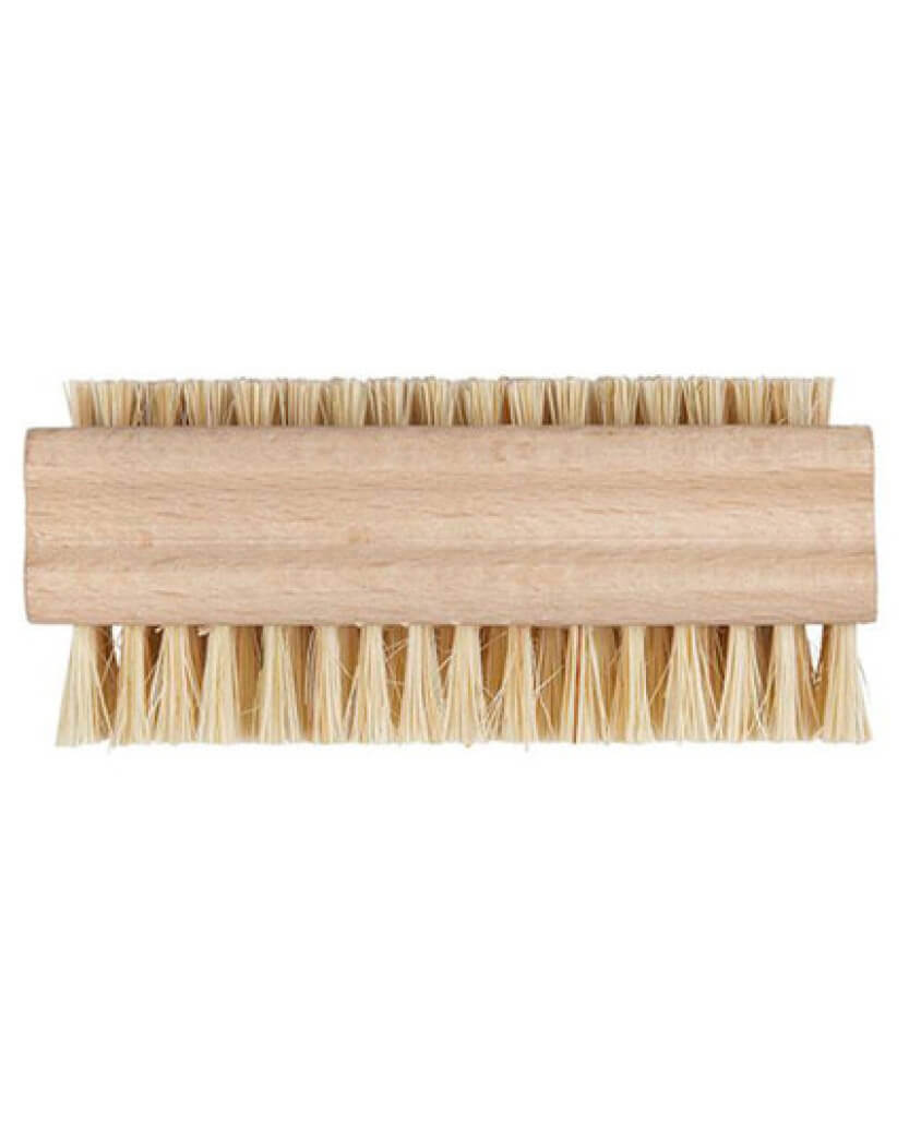 Wooden brush with bristles on a white background.