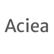 Aciea logo in black text on a white background.
