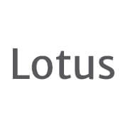 Simple 'Lotus' text logo on a white background.