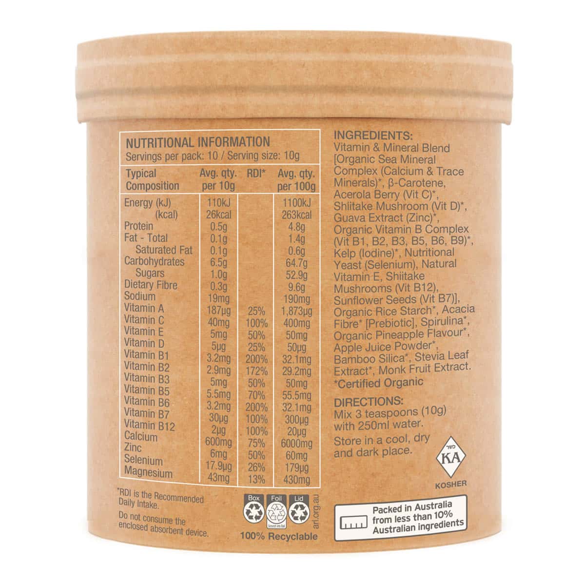 Raw Organic Multivitamin - Pineapple