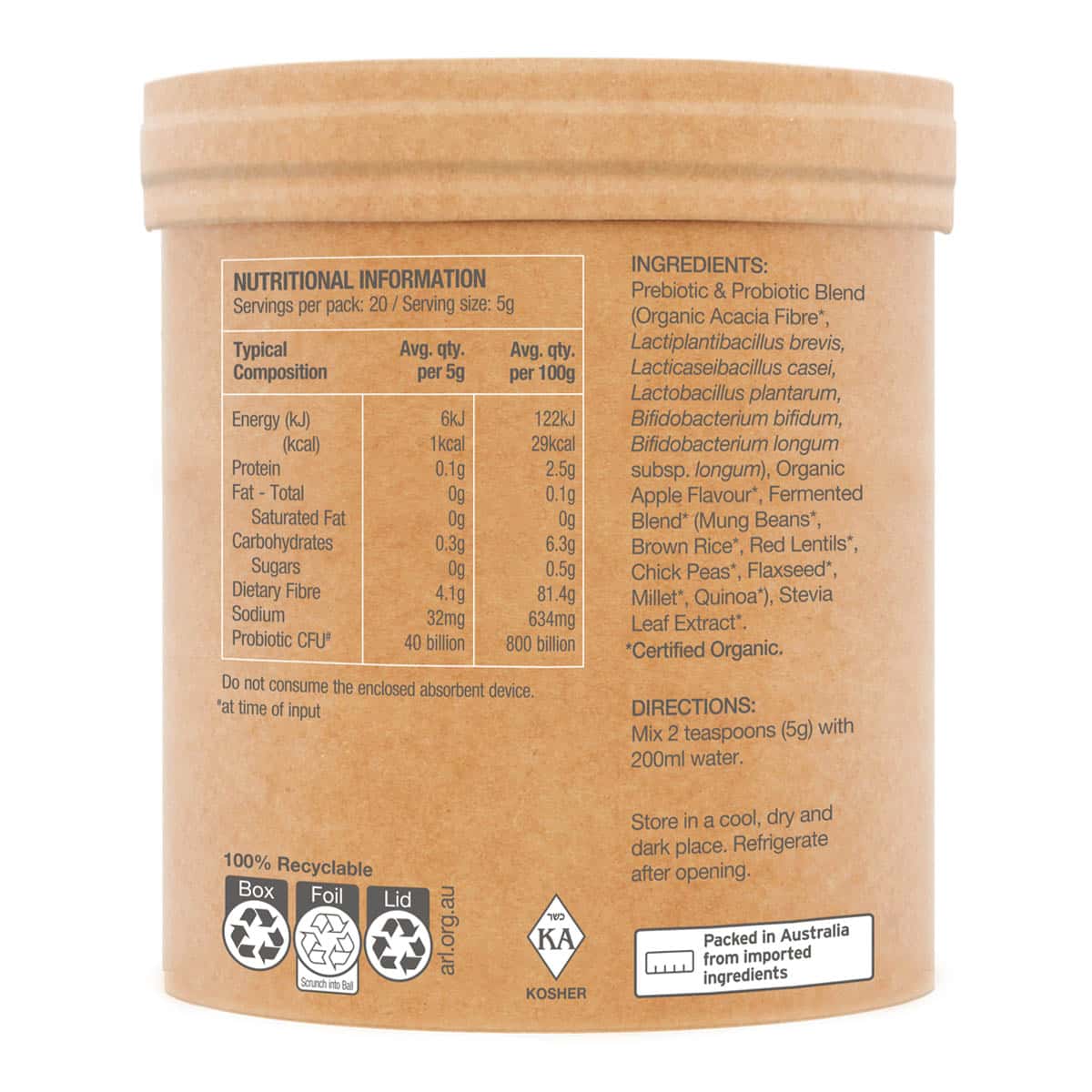 Raw Organic Probiotics - Cloudy Apple