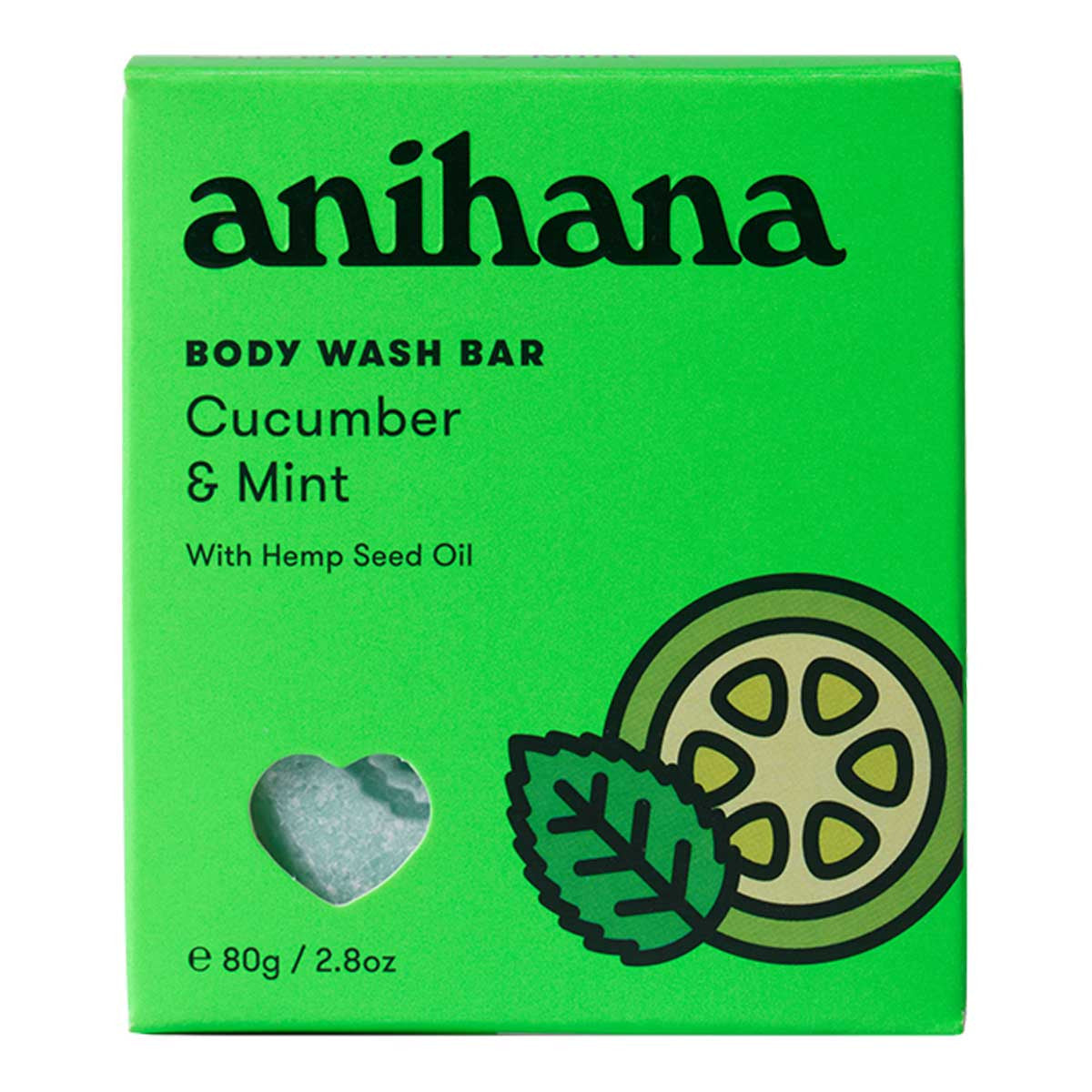 Buy Body Wash Bar - Cucumber & Mint by Anihana I HealthPost NZ - 80gm ...