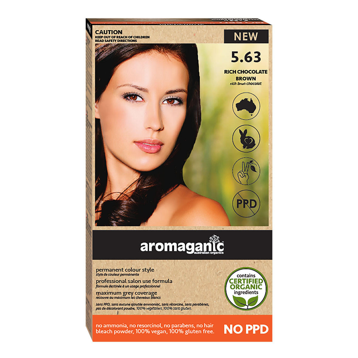 Aromaganic Rich Chocolate Brown Hair Dye 5.63_1