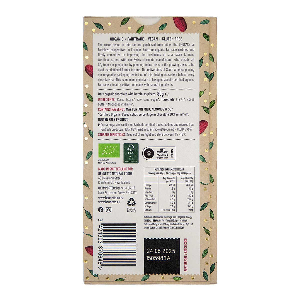 Bennetto Toasted Hazelnut Organic Dark Chocolate _2