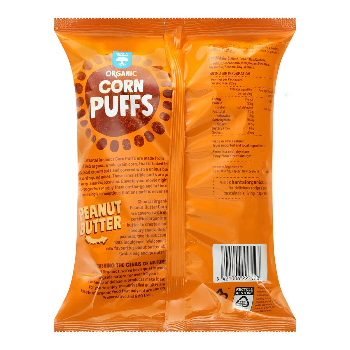 Chantal Organics Organic Corn Puffs - Peanut Butter _2