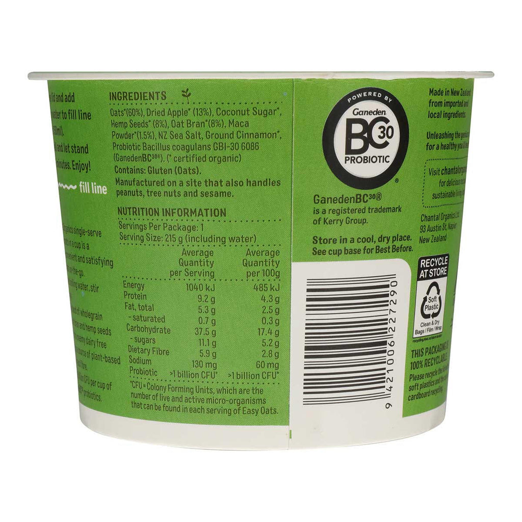 Chantal Organics Probiotic Spiced Apple and Maca Easy Oats_2