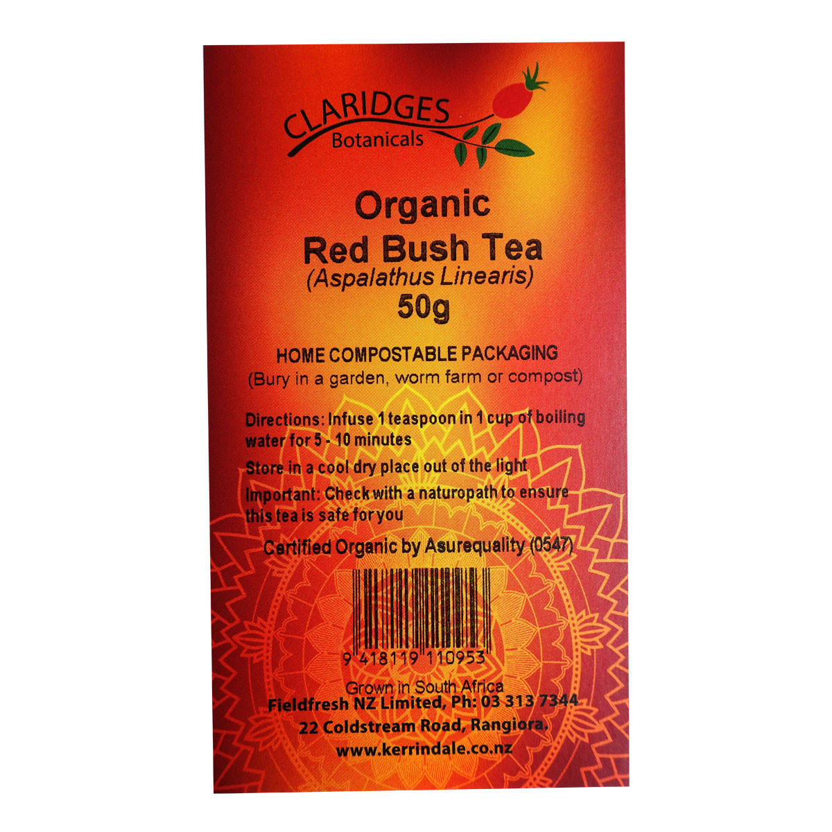 Buy Red Bush Tea - Loose Organic by Claridges Botanicals I HealthPost ...