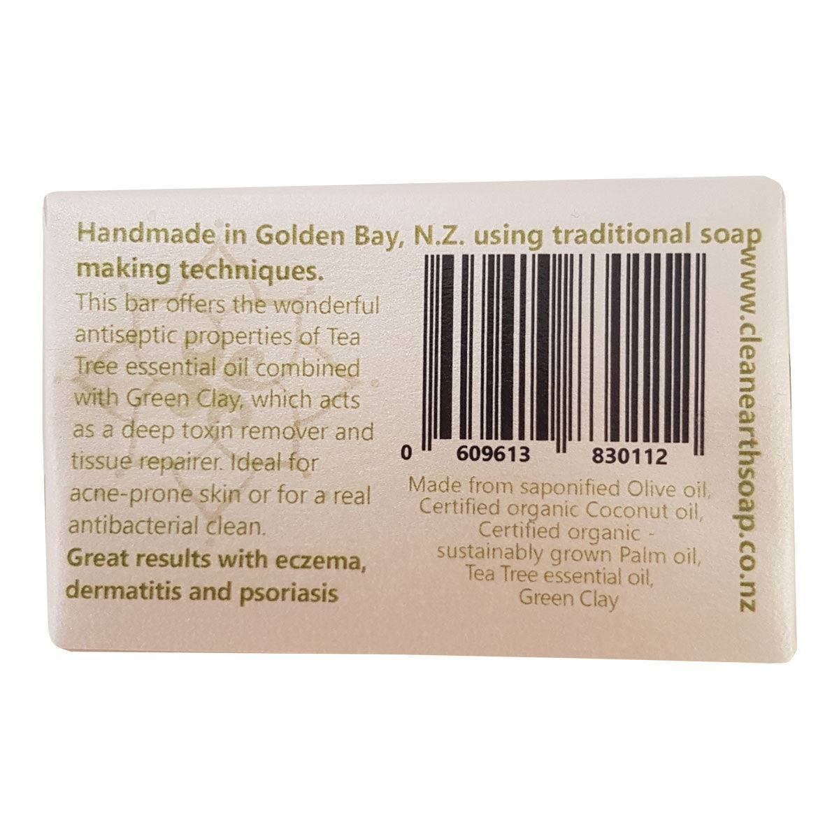 Clean Earth Soap Tea Tree and Green Clay Bar_2