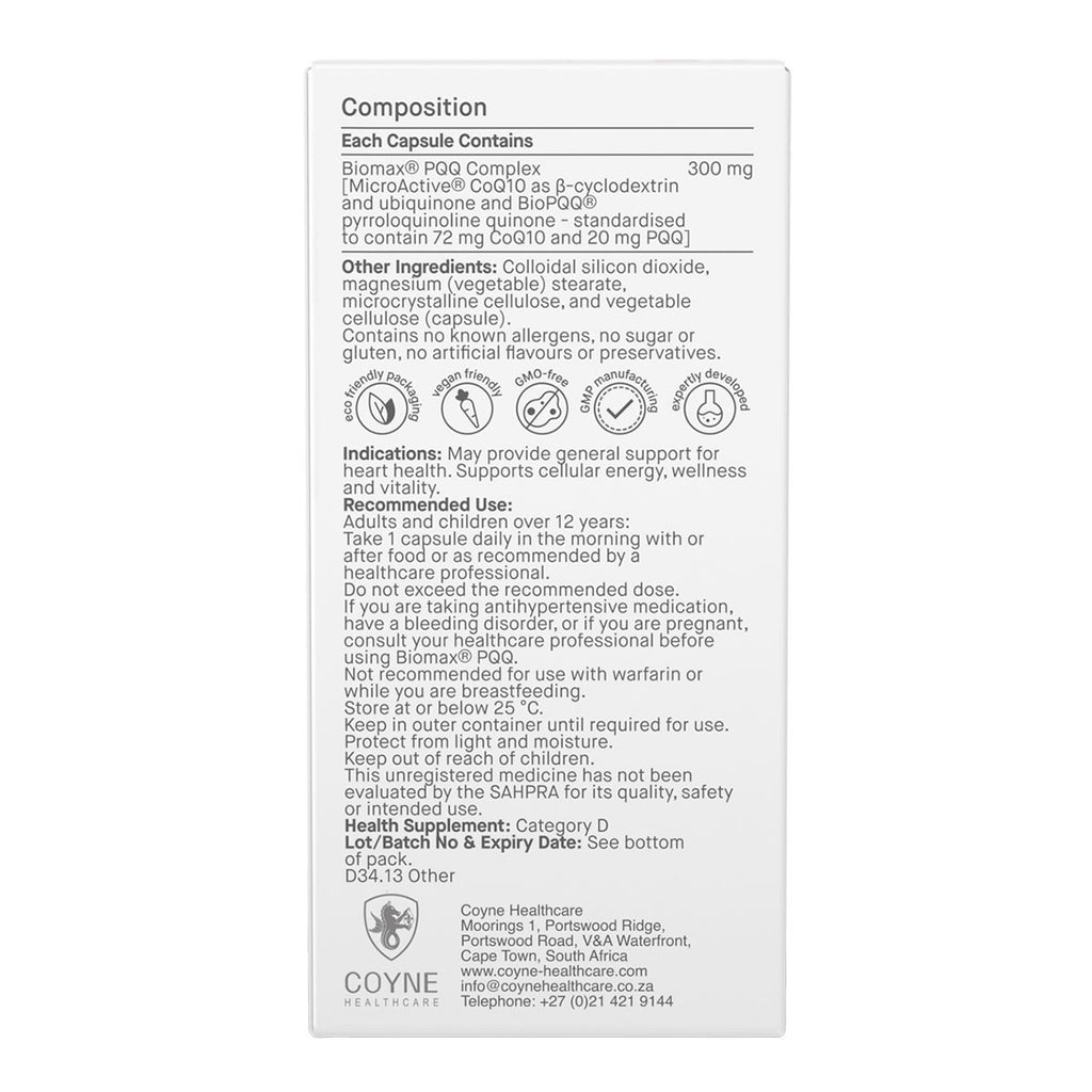 Coyne Healthcare Biomax PQQ with CoQ10 Complex 300mg _2