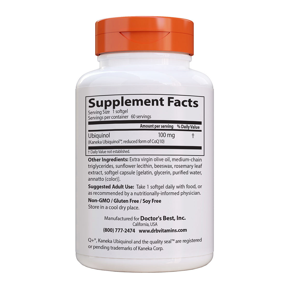 Doctor's Best Ubiquinol featuring Kaneka QH 100mg _3