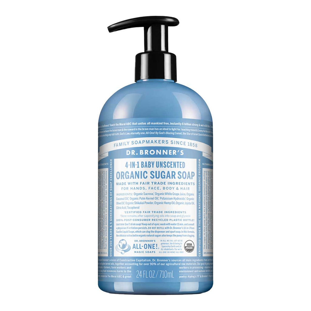 Dr Bronner's 4-in-1 Organic Sugar Soaps - Baby Unscented _2