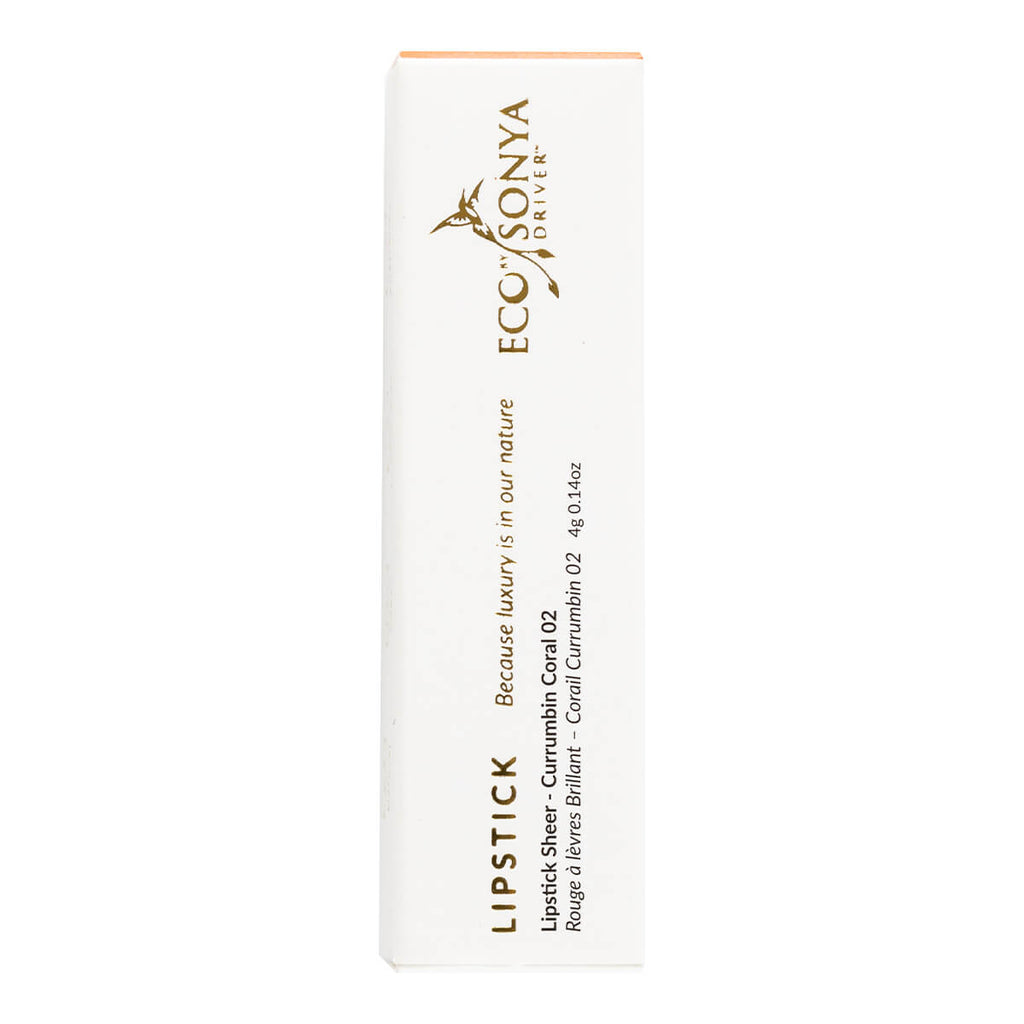 Eco by Sonya lipstick stick packaging on a white background.