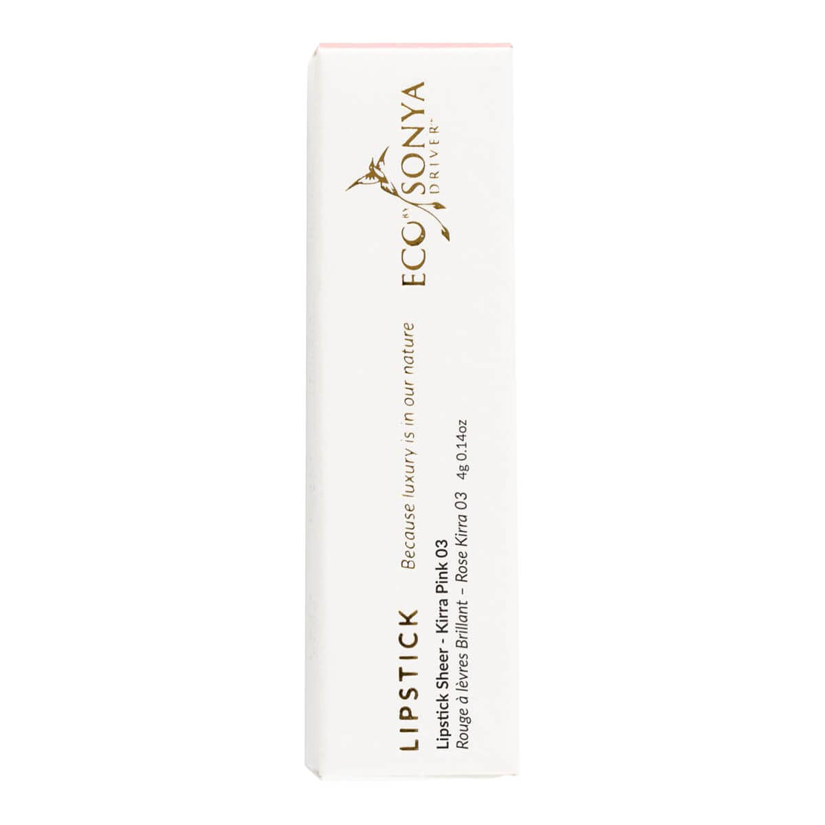 Eco By Sonya lipstick packaging on a white background.