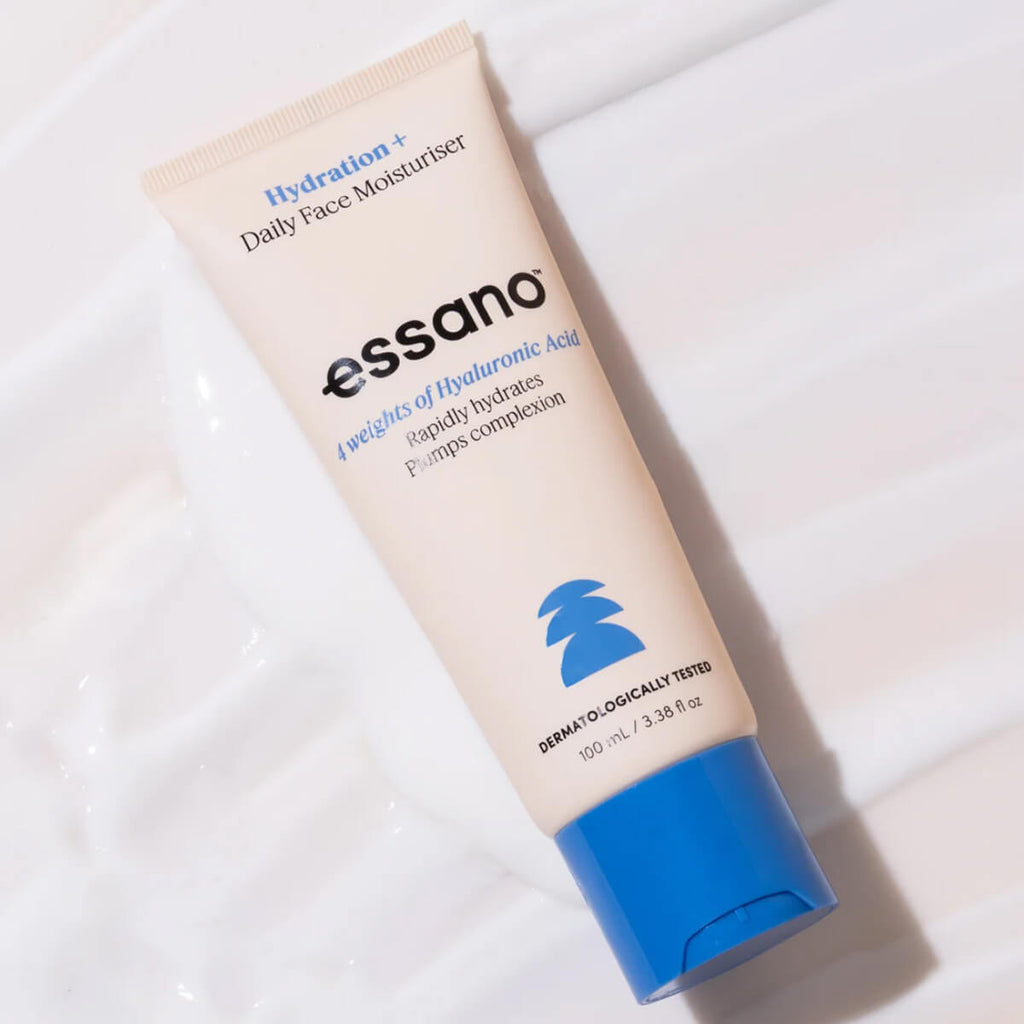 Essano Daily Face Moisturiser tube on a white background.