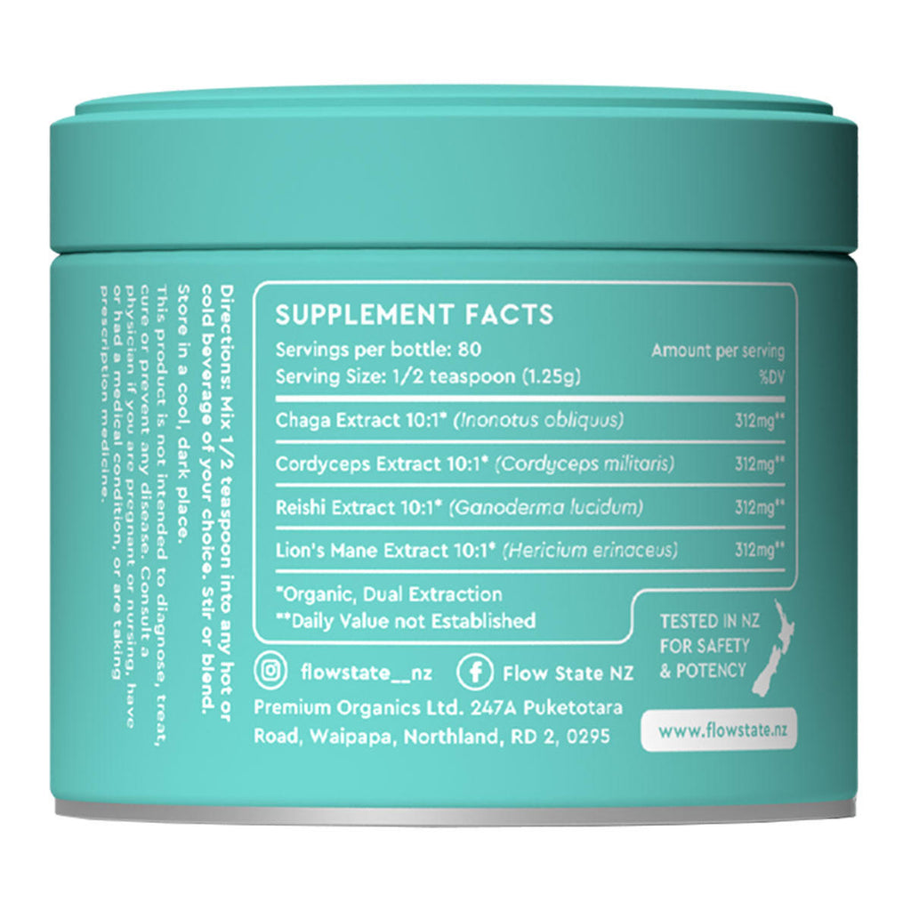FLOW STATE Reishi Chaga Lions Mane Cordyceps - Four Blend_2