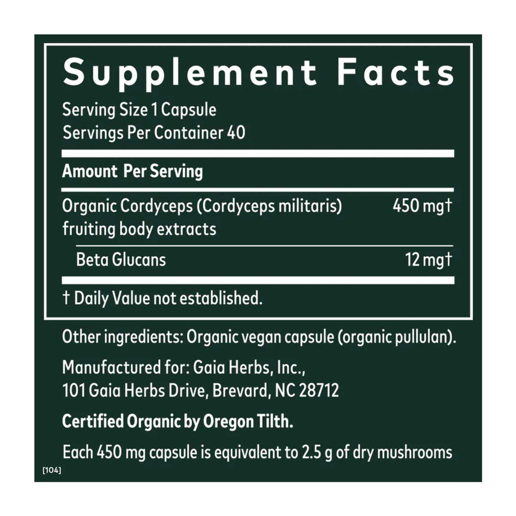 Gaia Herbs Cordyceps Mushroom Energy Support _2