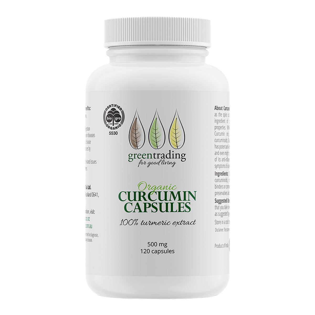 Green Trading Organic Curcumin Capsules - 100% Turmeric Extract _1