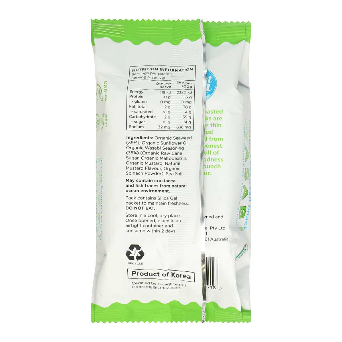 honest sea Roasted Seaweed Snack - Wasabi _2