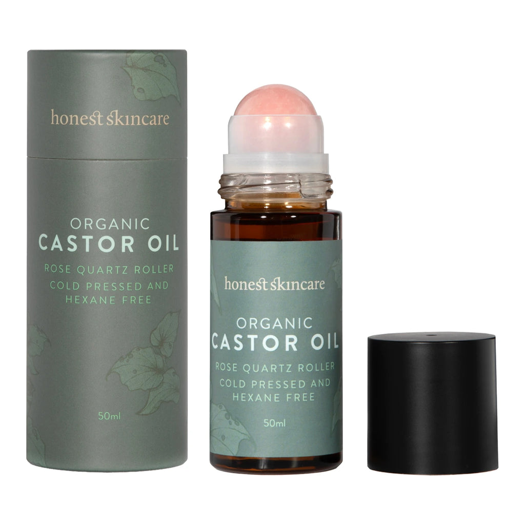 Organic Castor Oil Rose Quartz Roller