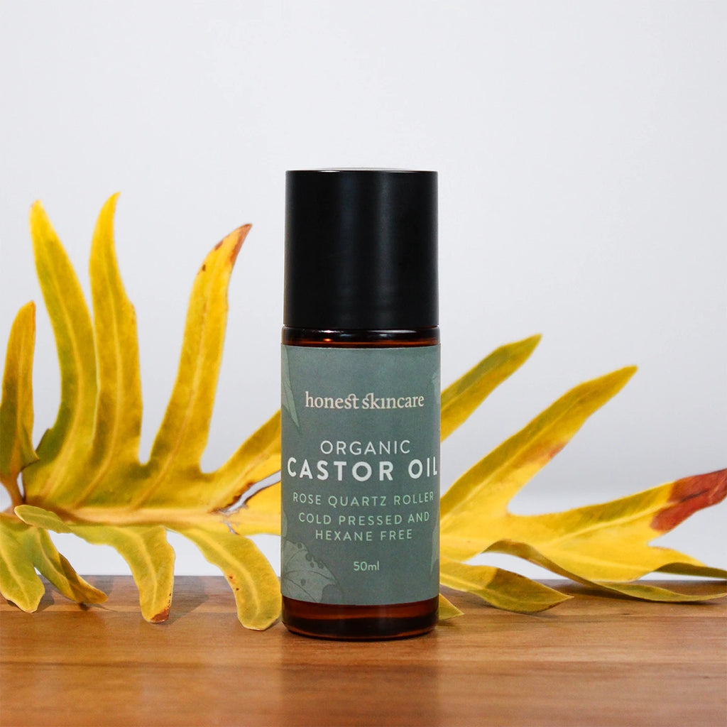 Organic Castor Oil Rose Quartz Roller