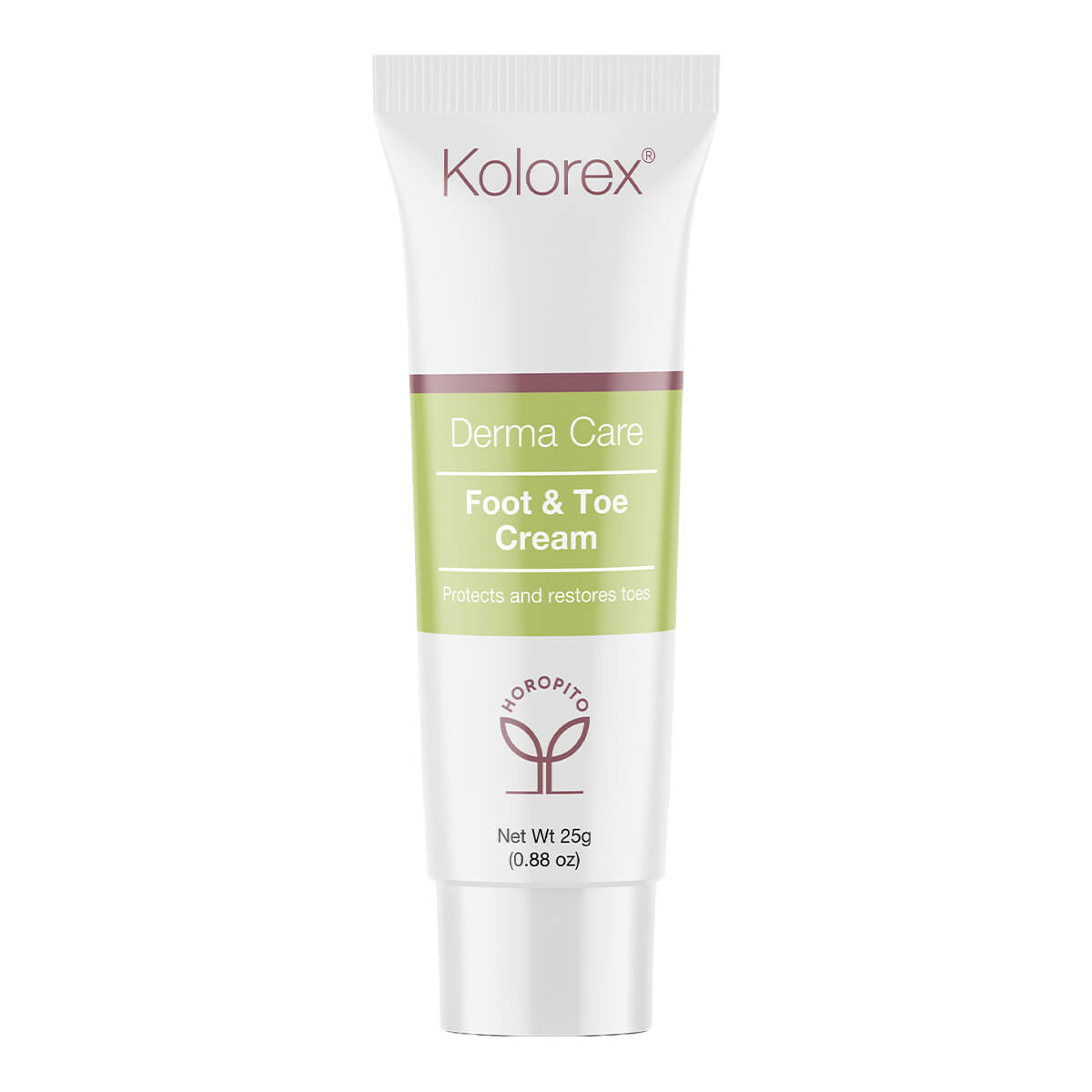 Kolorex Derma Care Foot & Toe Cream tube on a white background.