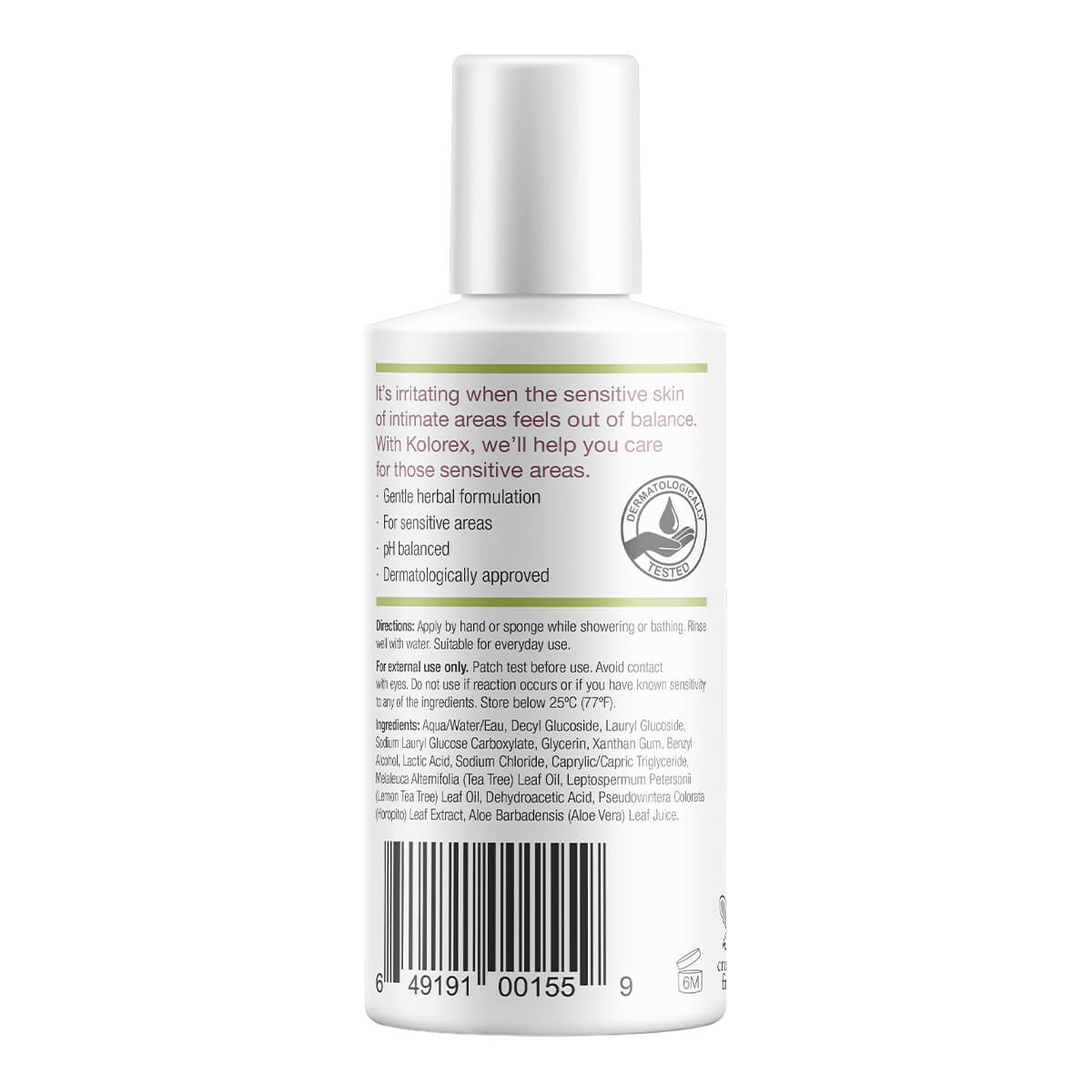 Kolorex Intimate Care Horopito Wash bottle on a white background.