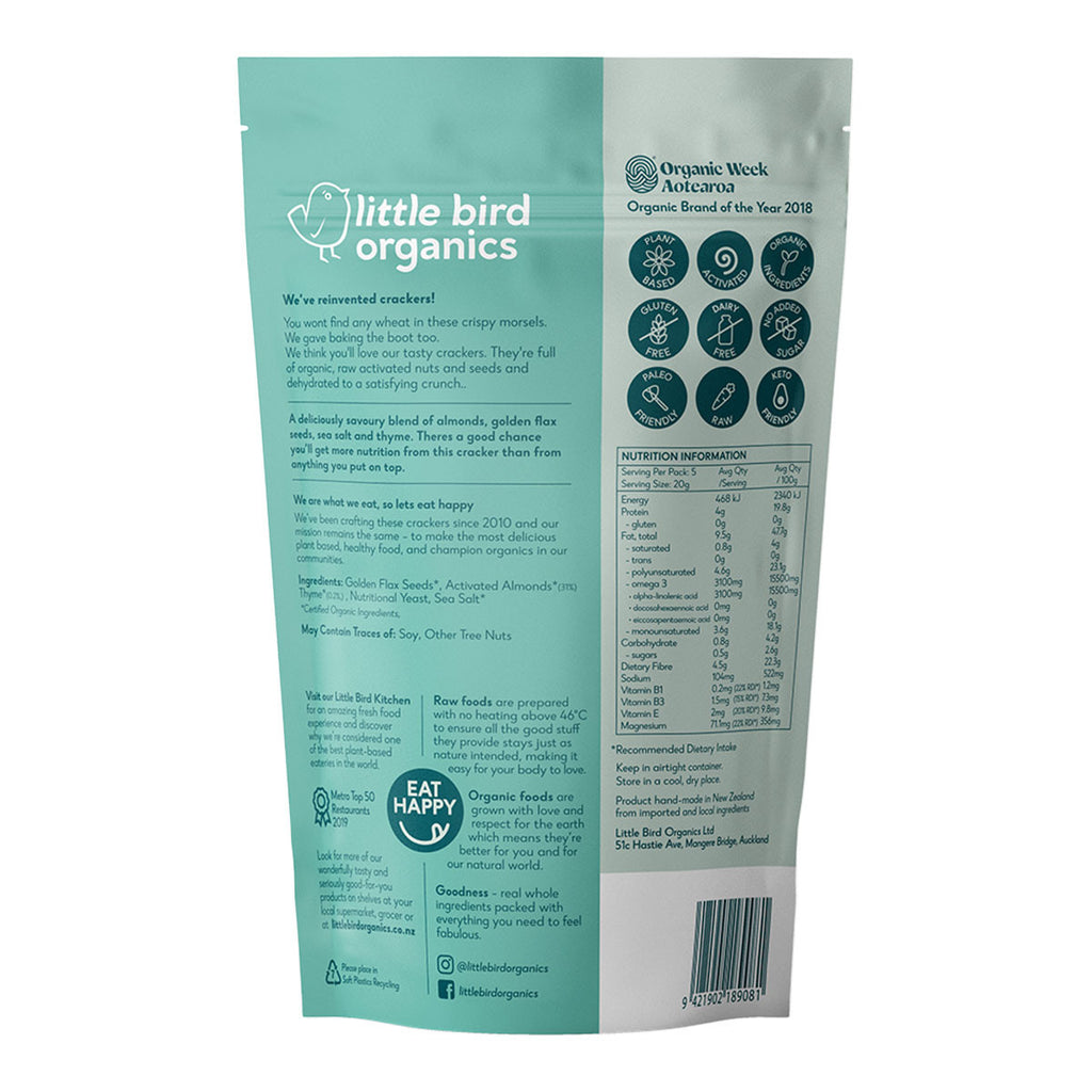 Little Bird Organics Almond Crackers - Sea Salt & Thyme _2