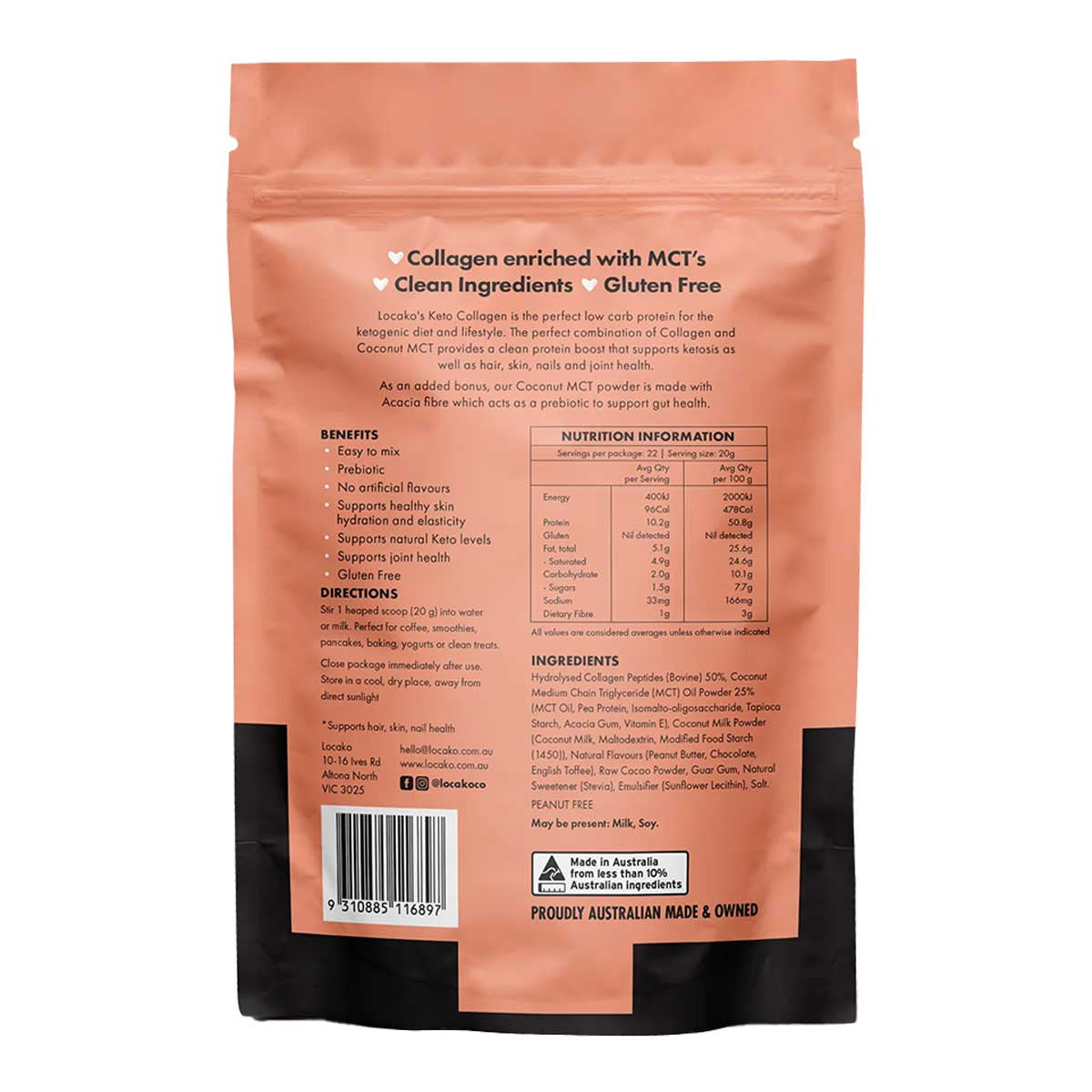 Locako Collagen Chocolate Peanut Butter - Keto _2