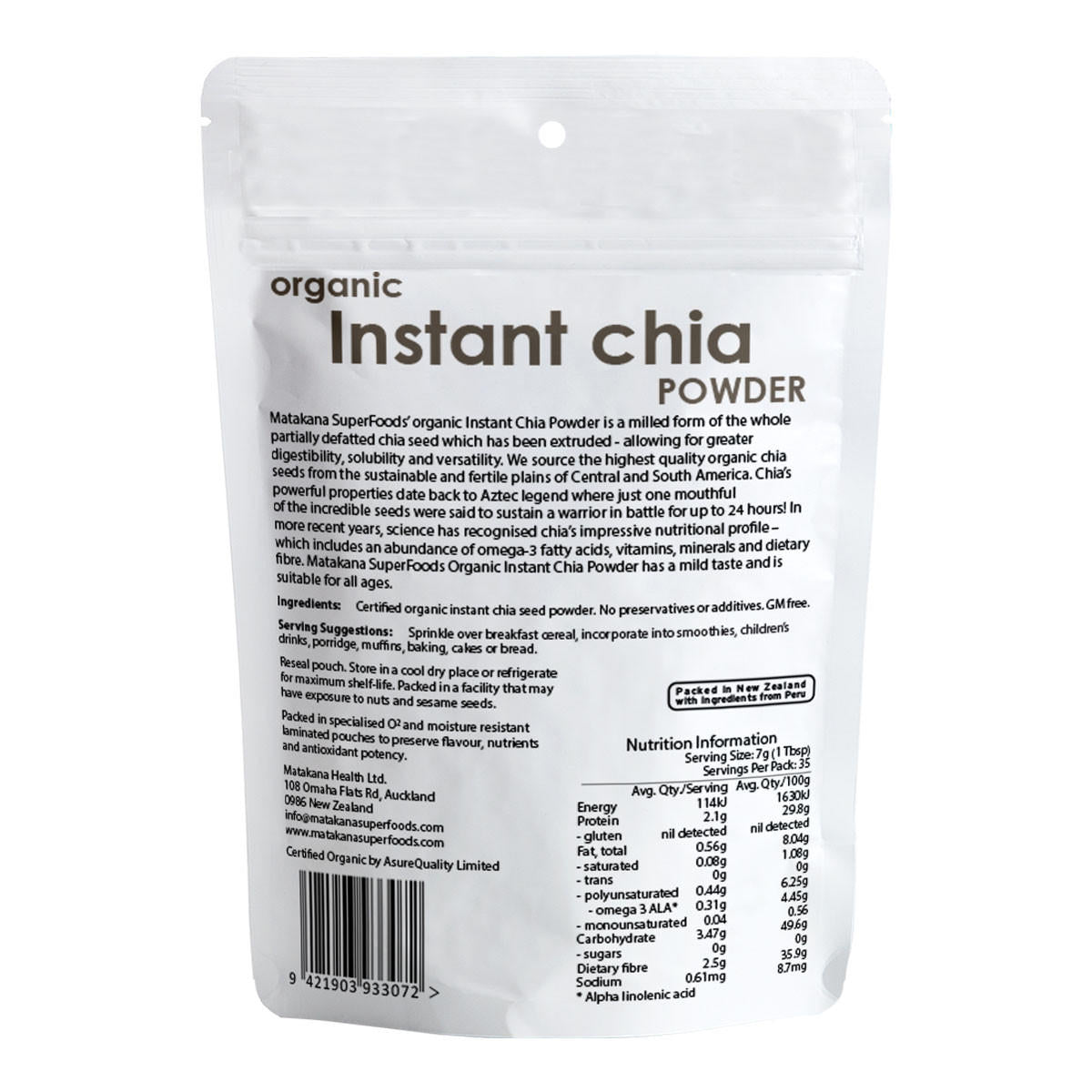 Matakana Superfoods Instant Chia Organic Powder_2