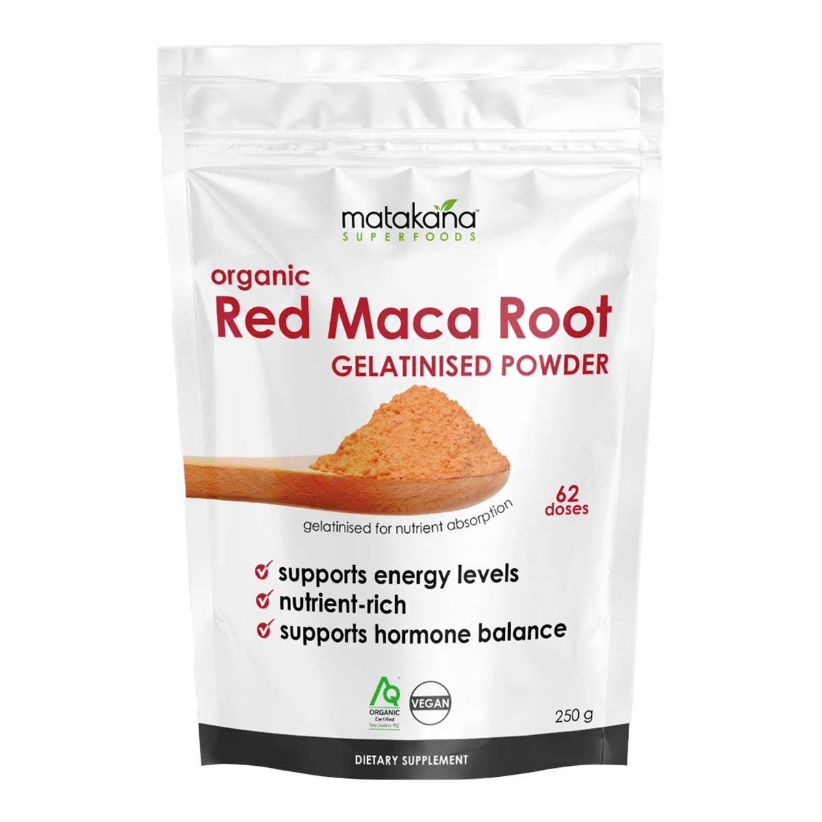 Buy Red Maca Root Organic Gelatinised Powder by Matakana Superfoods I ...