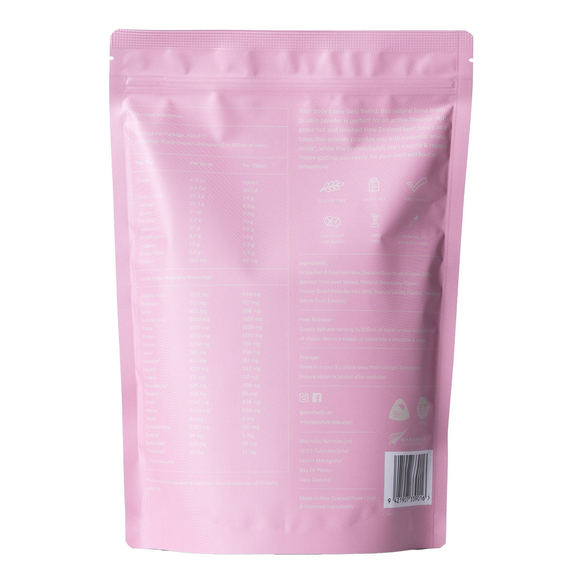 Mitchells Nutrition Bone Broth Protein Powder - Real Strawberry _2