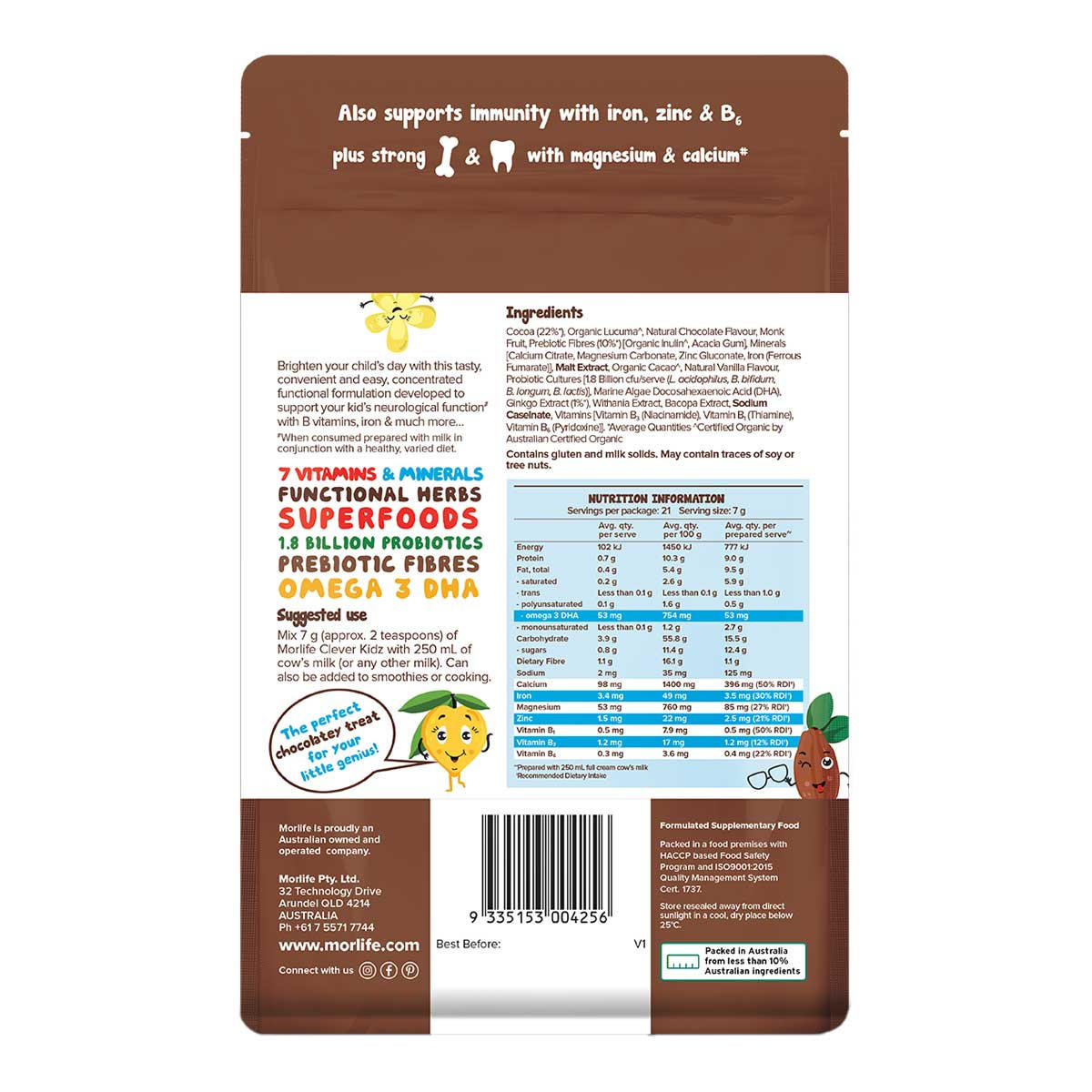 Morlife Junior Clever Kidz Chocolate Powder_2