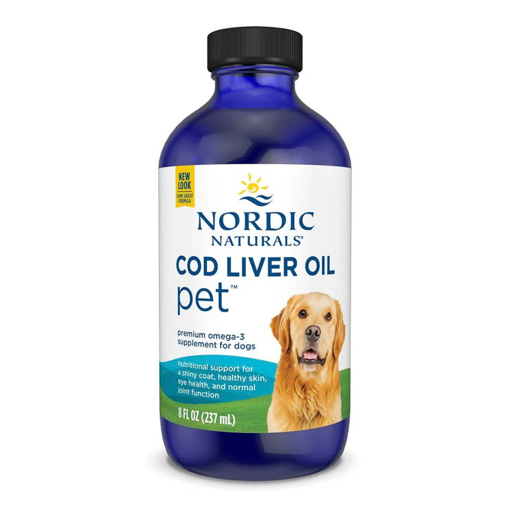 Nordic Naturals Cod Liver Oil for pets on a white background