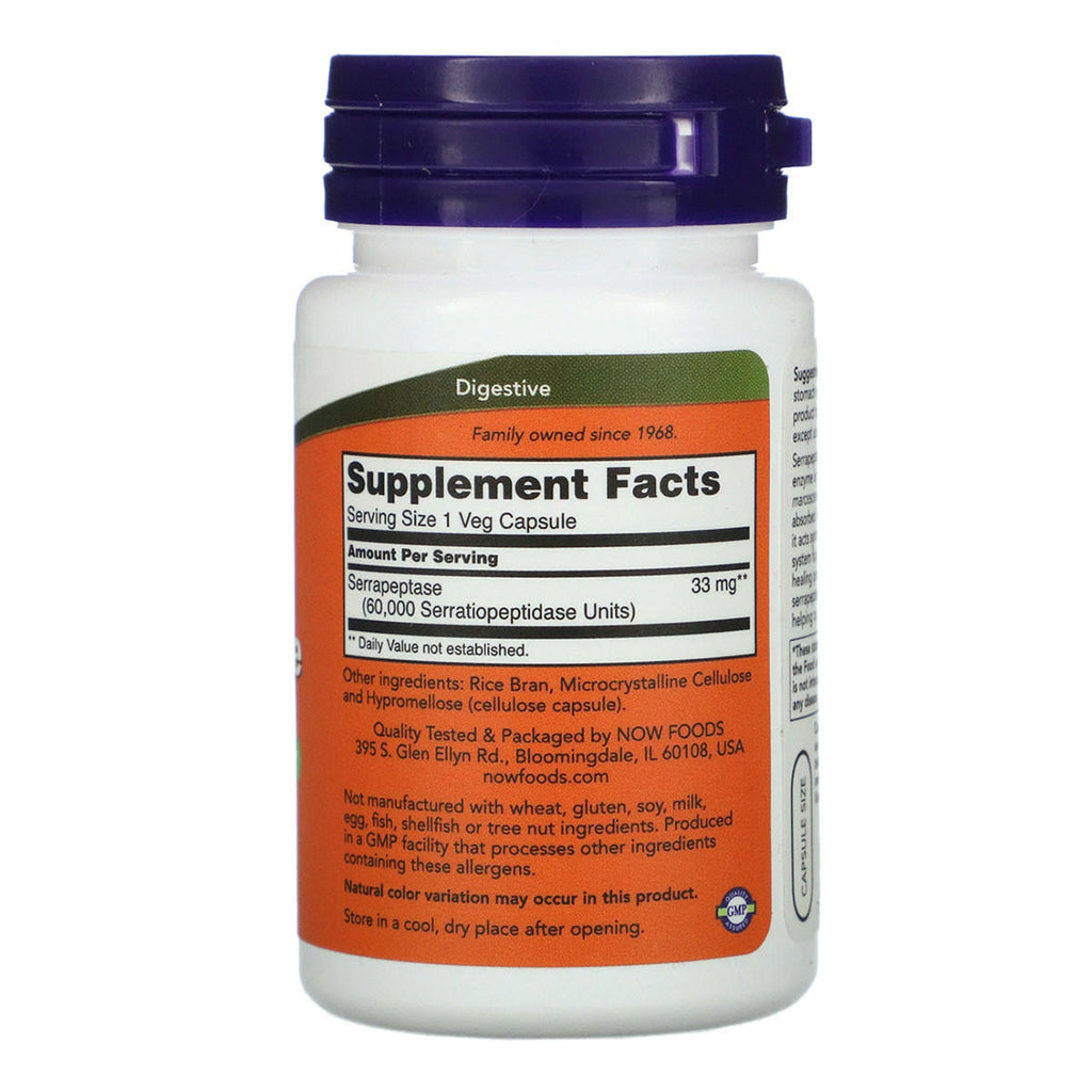 NOW foods Serrapeptase 60,000 units_2