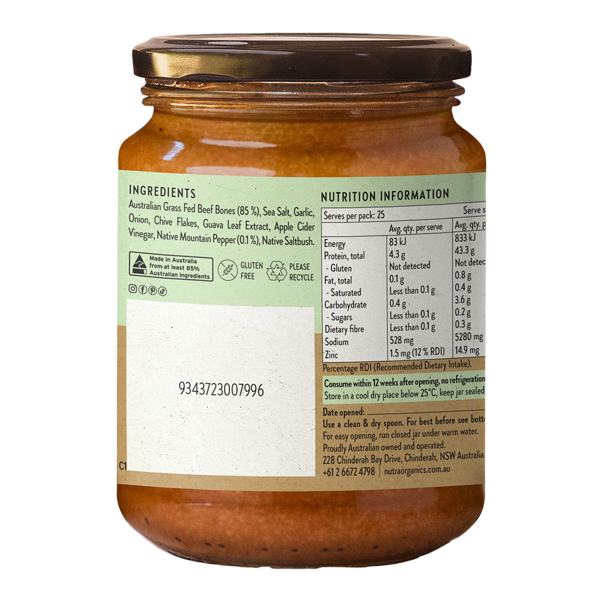 Nutra Organics Beef Bone Broth Concentrate - Native Herbs _3