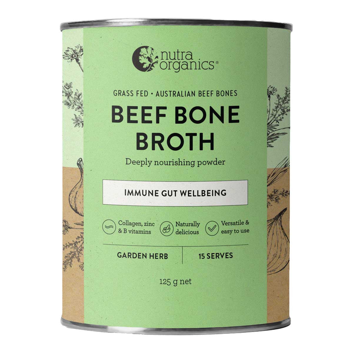Nutra Organics Beef Bone Broth - Garden Herb _1