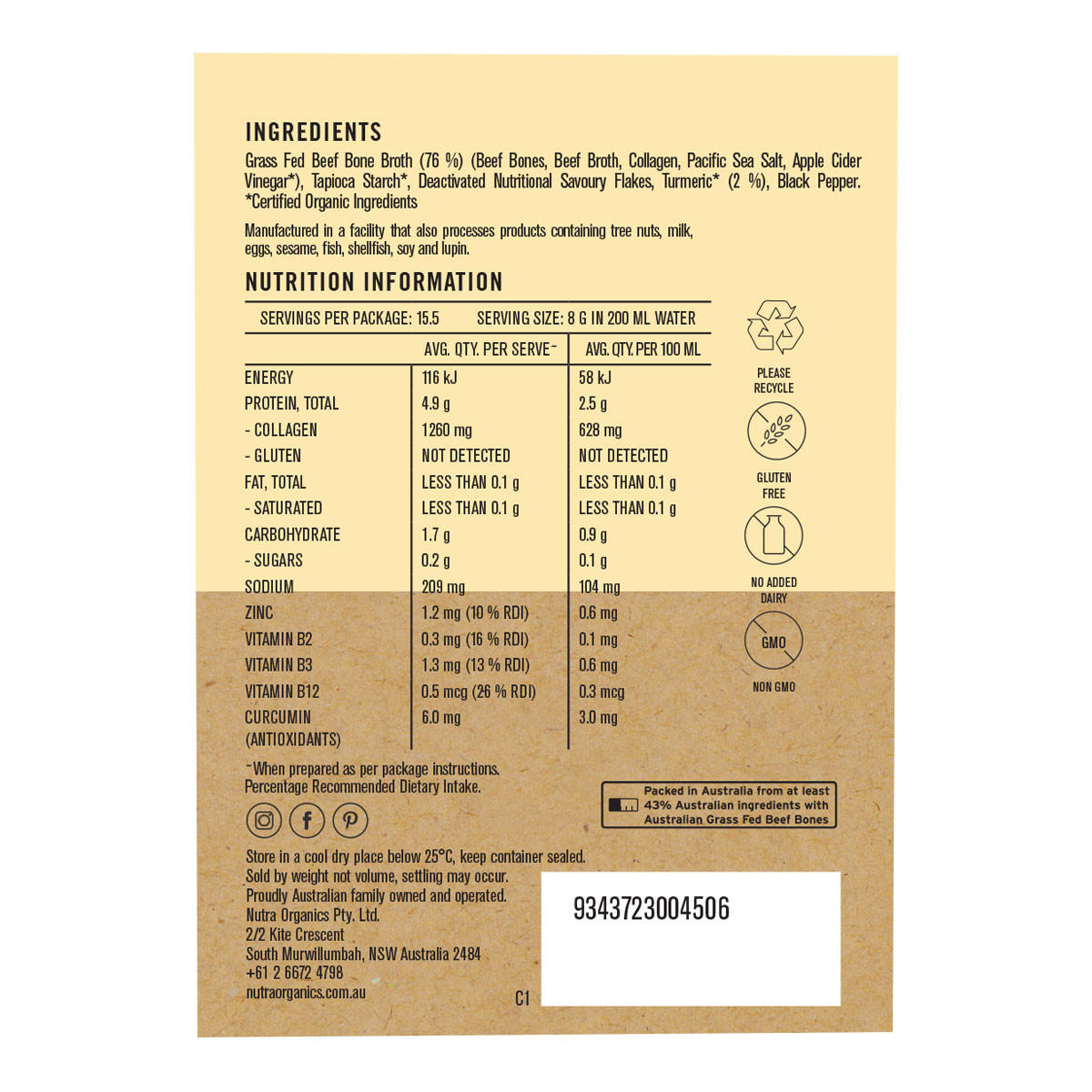 Nutra Organics Beef Bone Broth - Turmeric_2