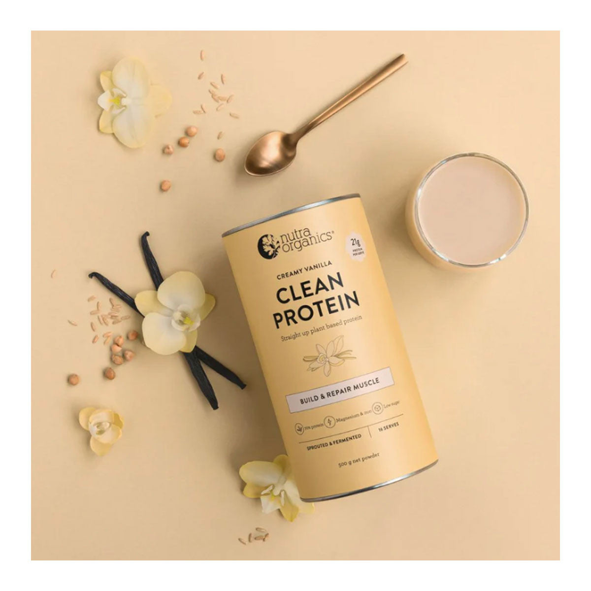 Nutra Organics Clean Protein - Creamy Vanilla _4