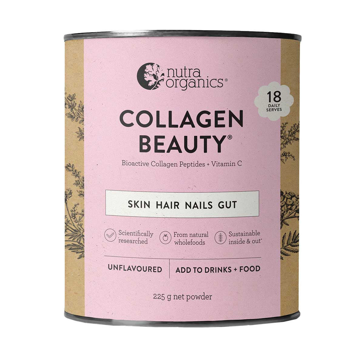 Nutra Organics Collagen Beauty Bioactive Collagen Peptides + Vitamin C _1