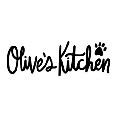 Logo of Olive's Kitchen with a paw print on a white background