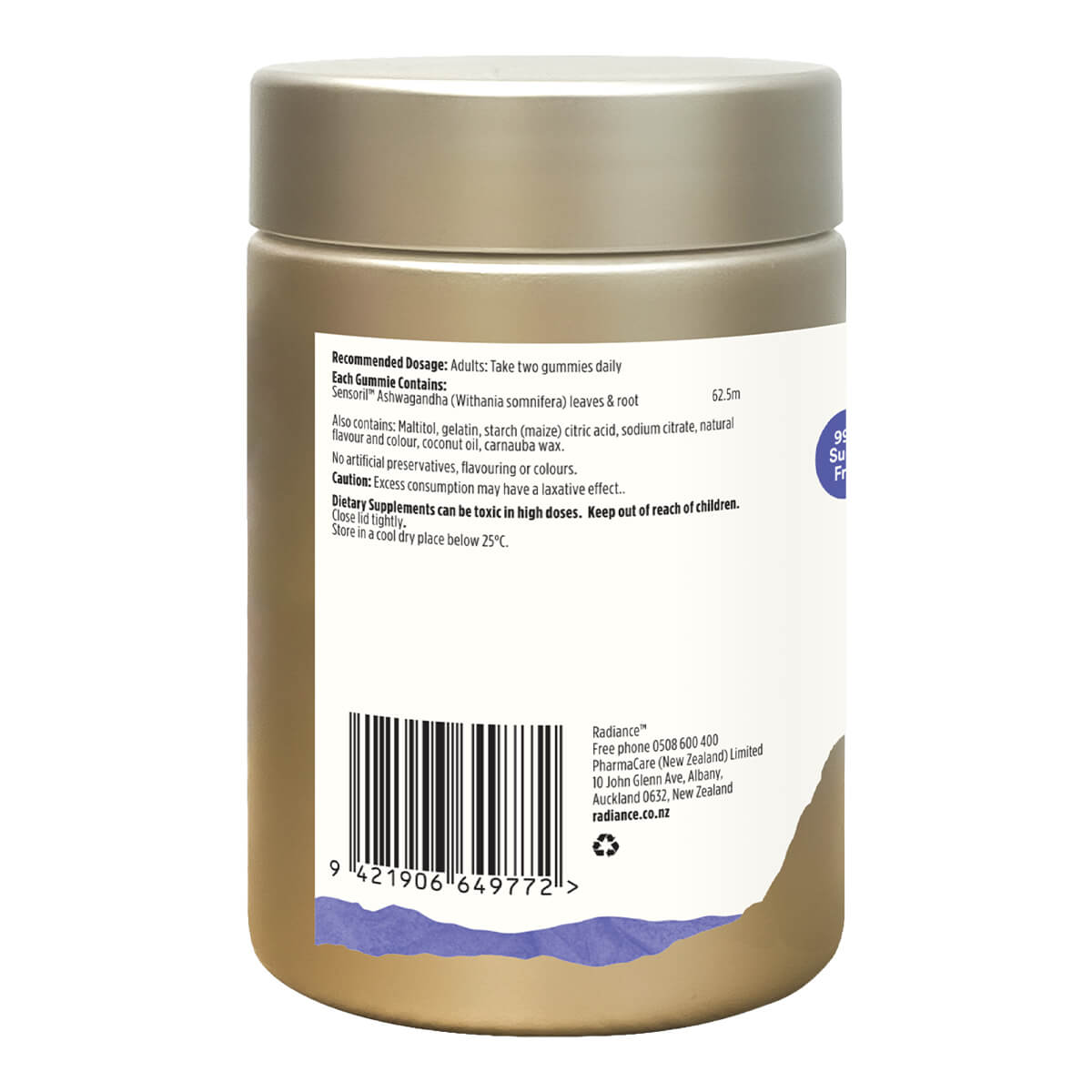Supplement jar with label on a white background
