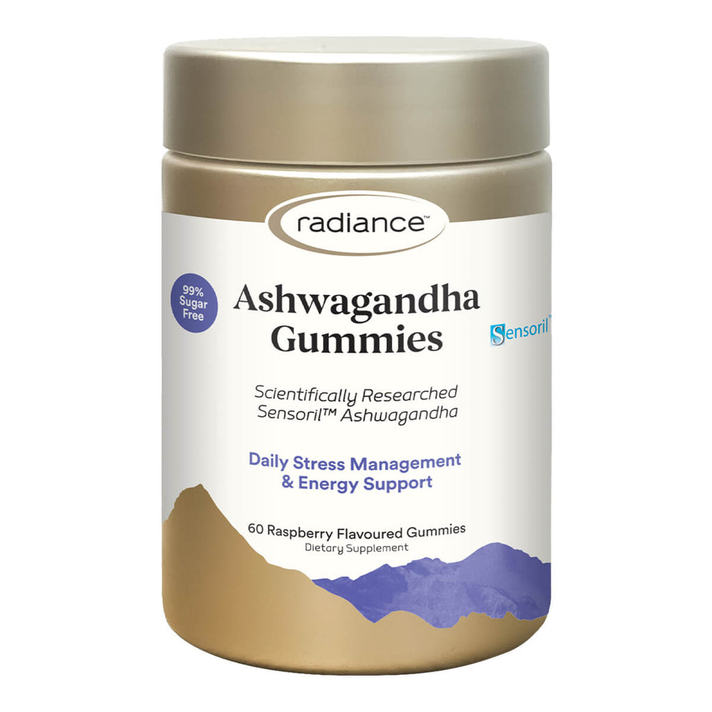 Radiance Ashwagandha Gummies container on a white background