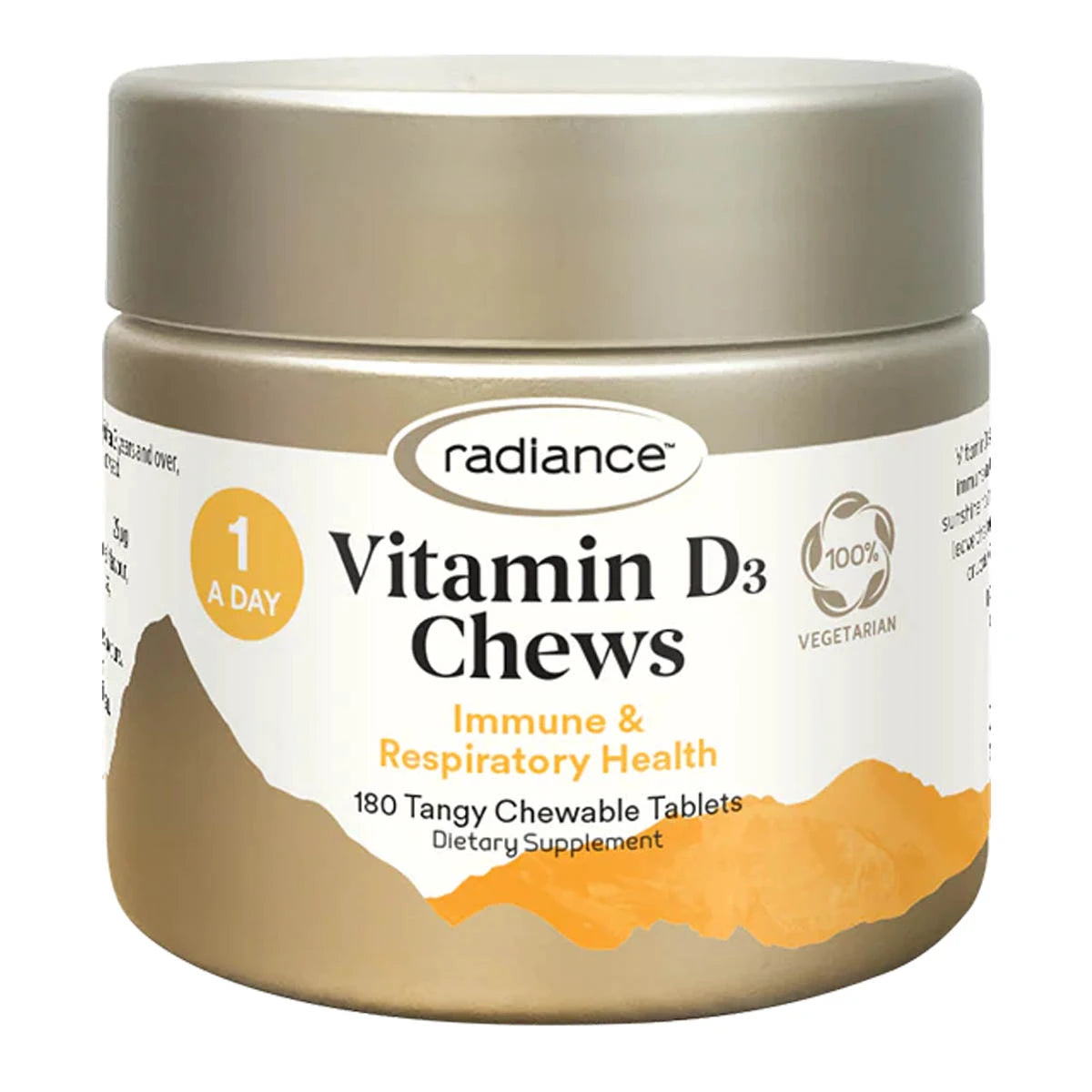 Jar of Radiance Vitamin D3 Chews on a white background