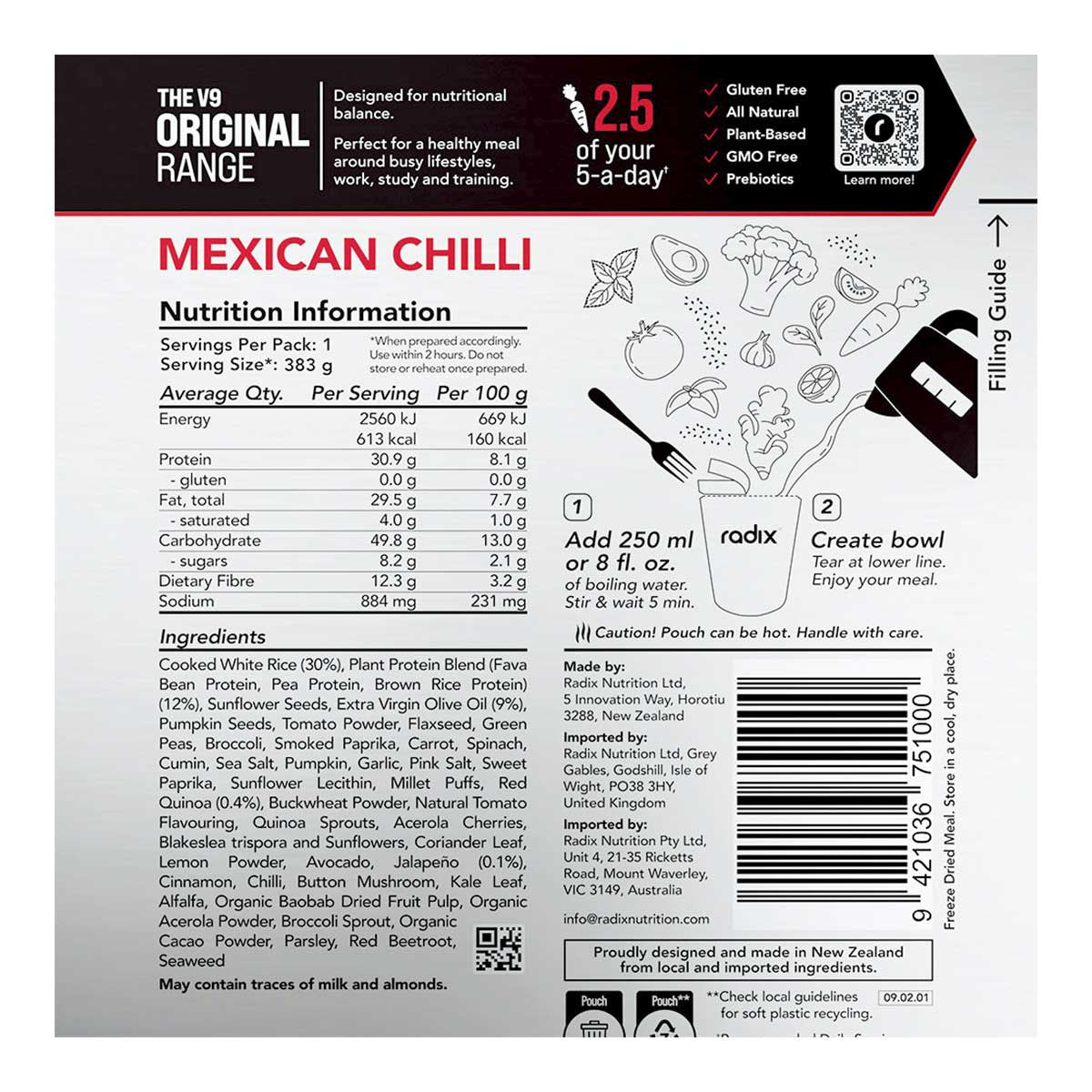 Radix Nutrition Mexican Chilli Meal Original Range 400kcal _2