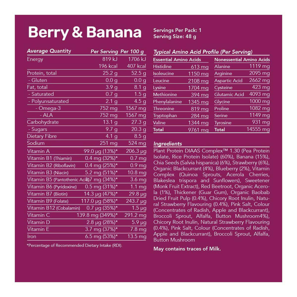 Radix Nutrition Plant Based Protein Smoothie - Berry & Banana _2