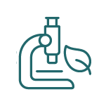 Microscope with leaf icon.